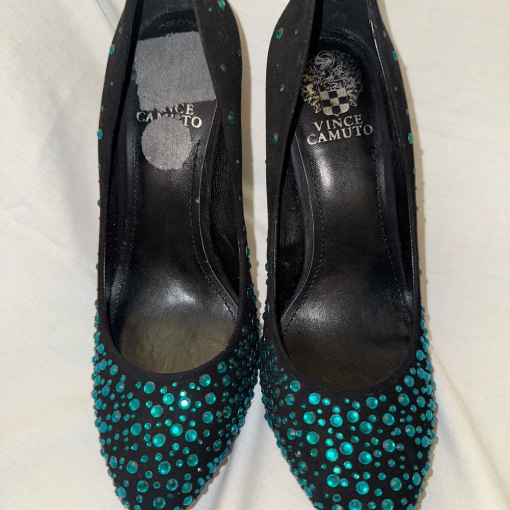 Vince Camuto Black and Blue Heels